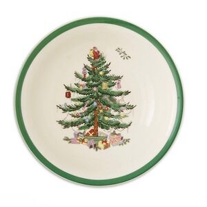 Spode Christmas Tree Bread Butter Side Plates Set 4 England S3324 P Green 6.5 in
